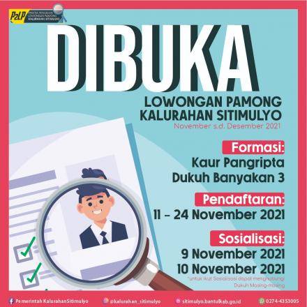 Lowongan Pamong Kalurahan Sitimulyo 