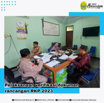 Pelaksanaan Verifikasi Dokumen Rancangan Rencana Kerja Pemerintah Kalurahan Sitimulyo Tahun Anggaran